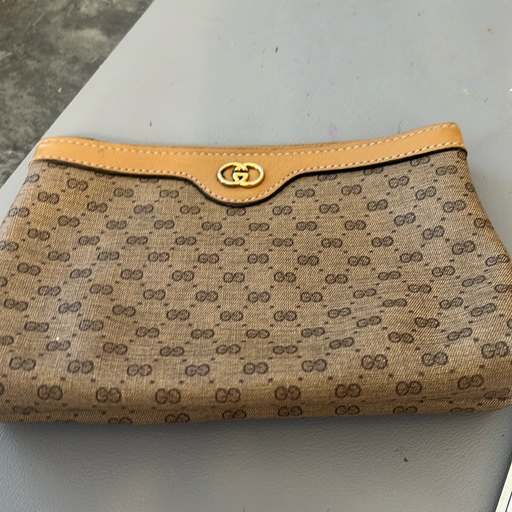 Authentic Vintage Gucci GG Cosmetic Pouch